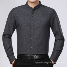 Wholesale custom casual 100% cotton long sleeve Mandarin Collar men shirts